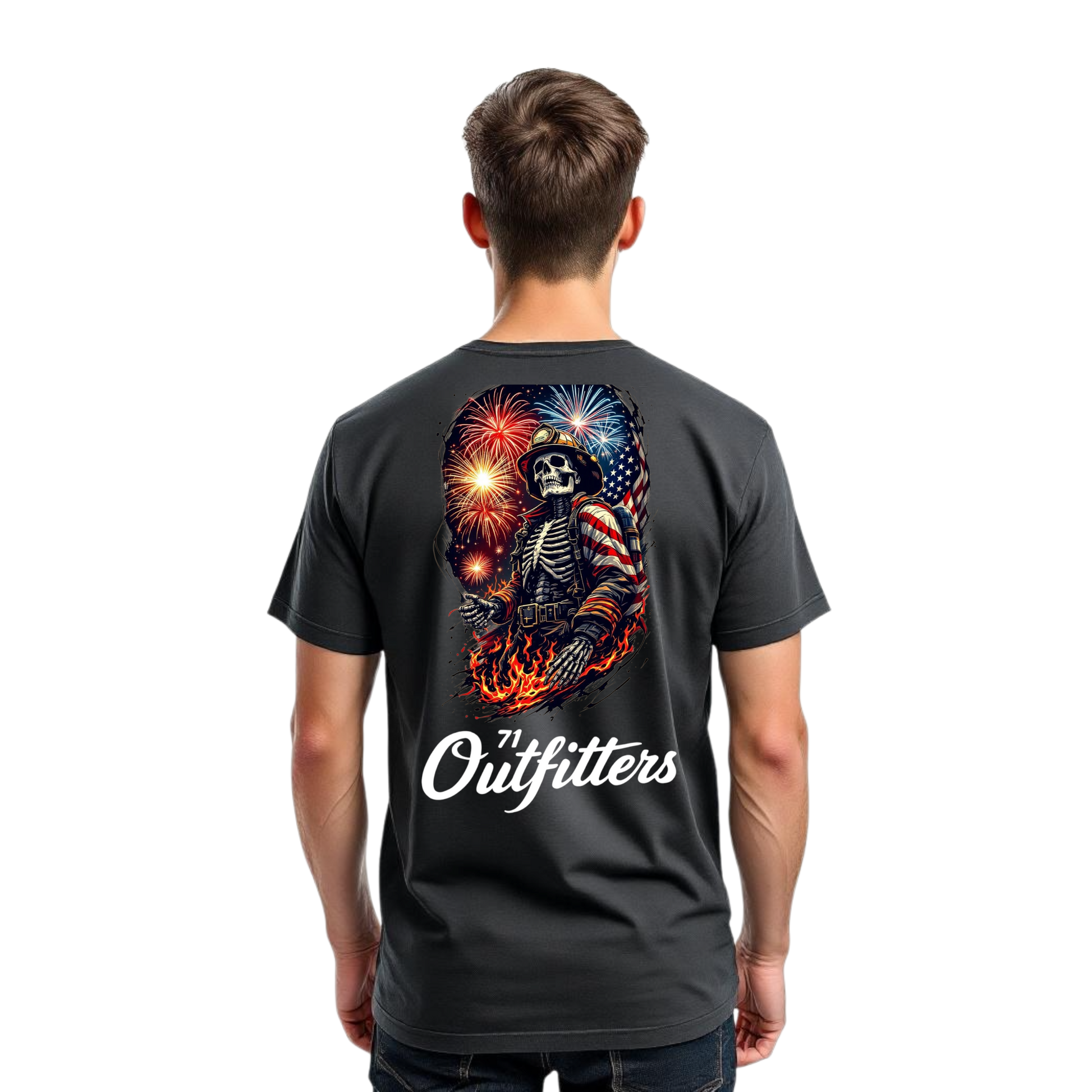 71 Outfitters fireworks side flag