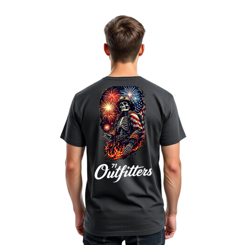 71 Outfitters fireworks side flag