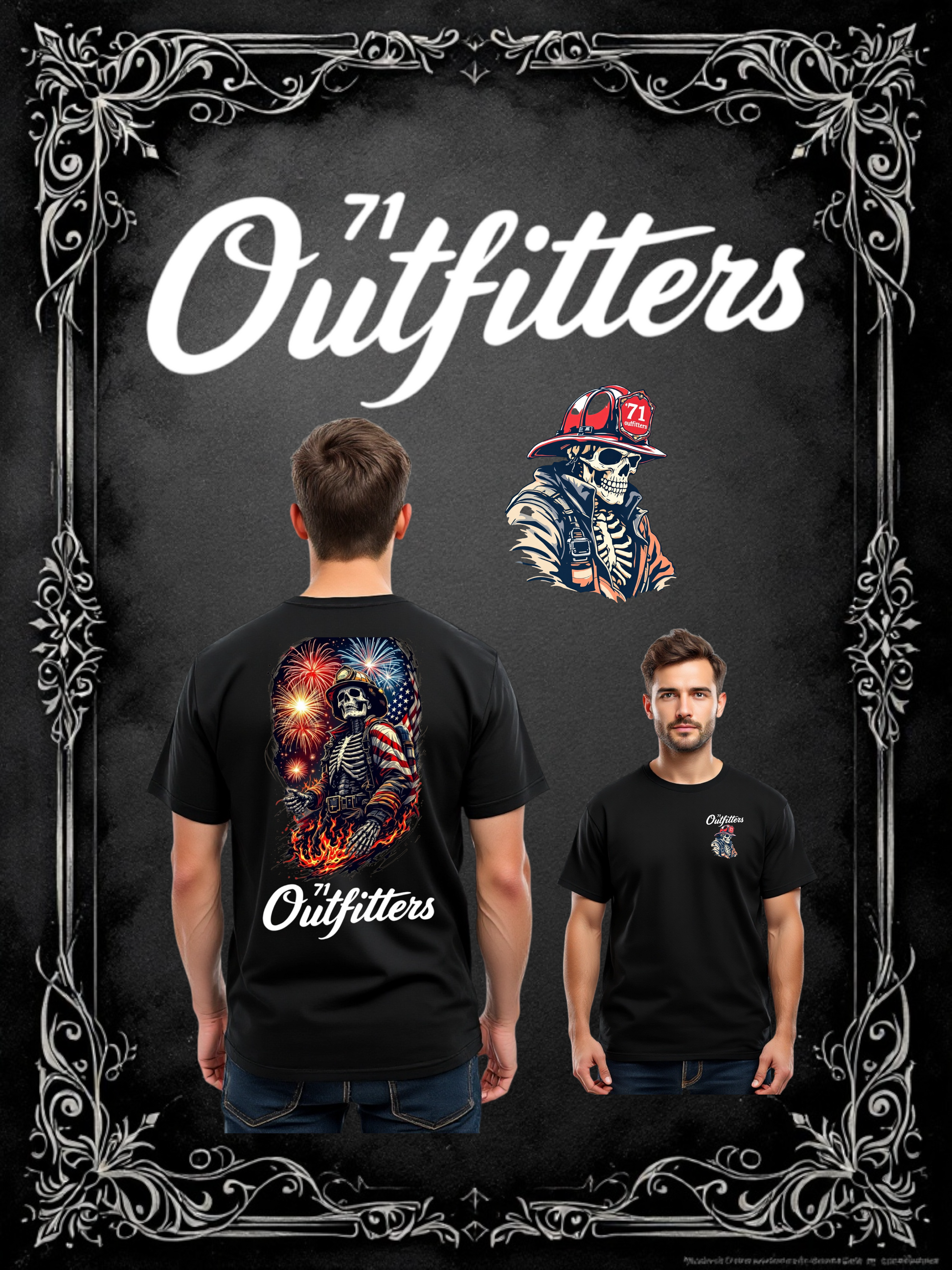 71 Outfitters fireworks side flag